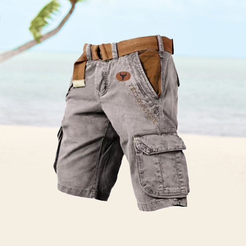 Herren kurze Hose | Seitentaschen mit Klappen und Bund