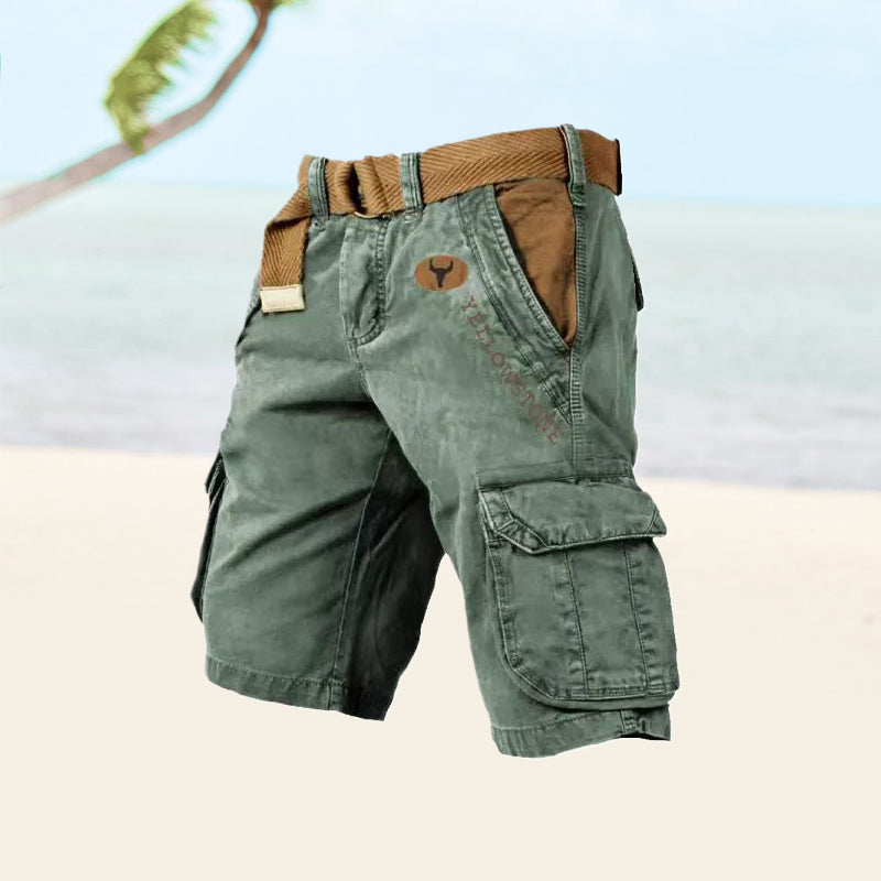 Herren kurze Hose | Seitentaschen mit Klappen und Bund