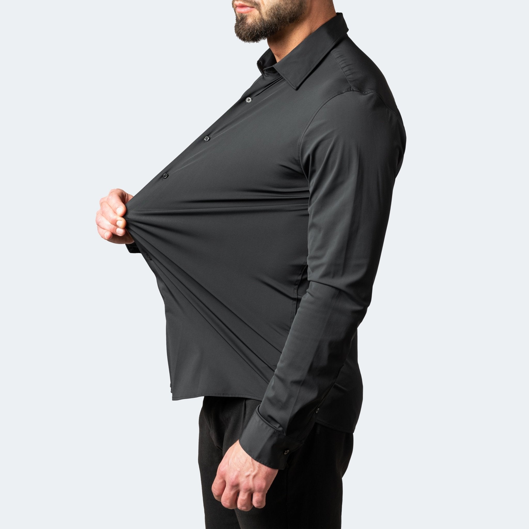 Herren Hemd | breiter Kragen mit Knopfleiste