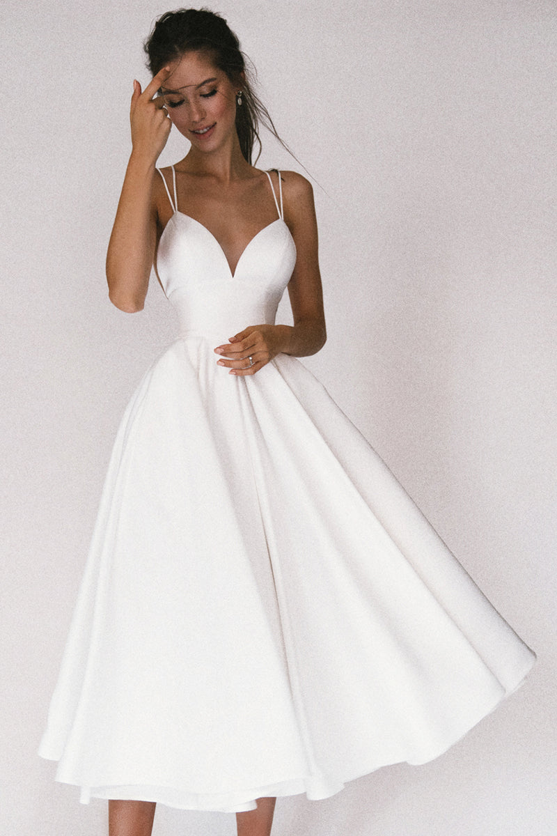 Damen Kleid | mittellanger Schnitt mit V-Ausschnitt-Struktur