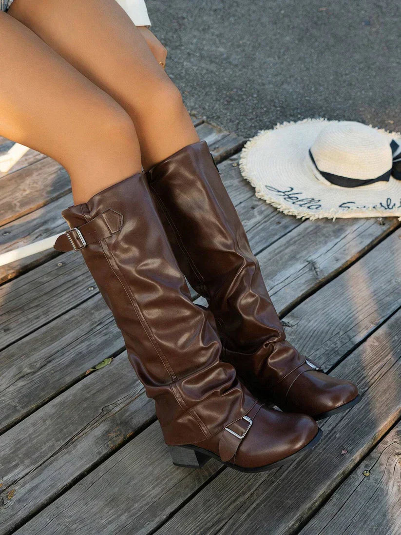 Damen Stiefel | Kniehoch mit Schnallendetail