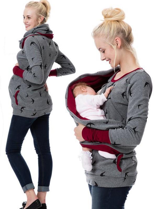 Stillpullover Damen | Kapuze mit Reißverschluss und Taschen