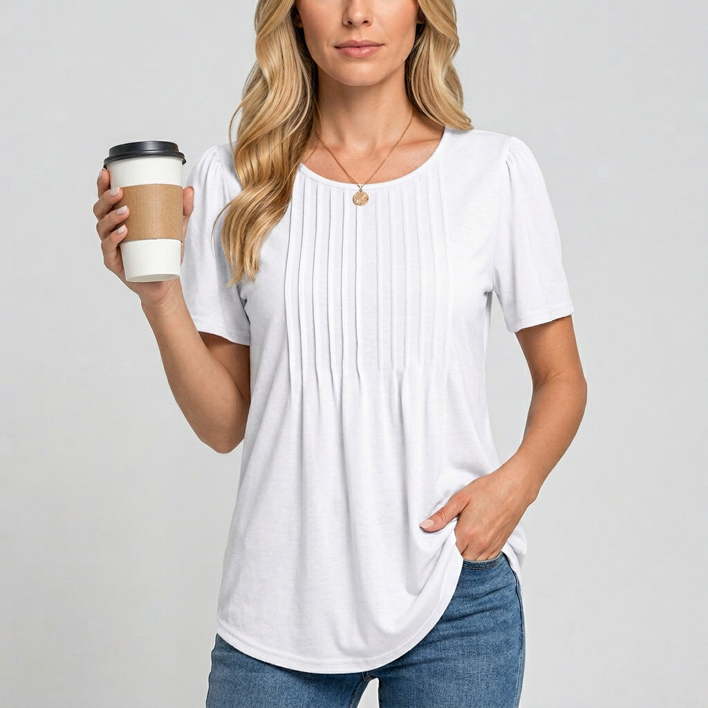 Damen Kurzarmshirt | Rundhalsausschnitt mit Alloverdruck