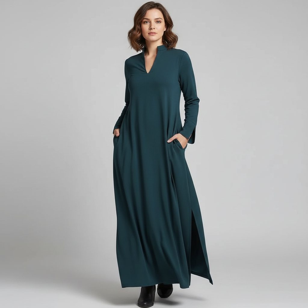 Damenkleid | Lange Ausführung mit gerader Linienführung