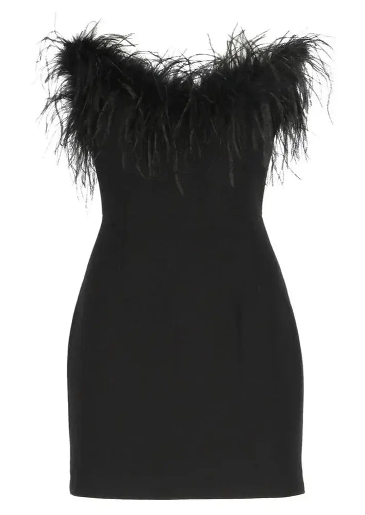 Kleid Damen | Schulterfreies Minikleid mit Strukturdetail