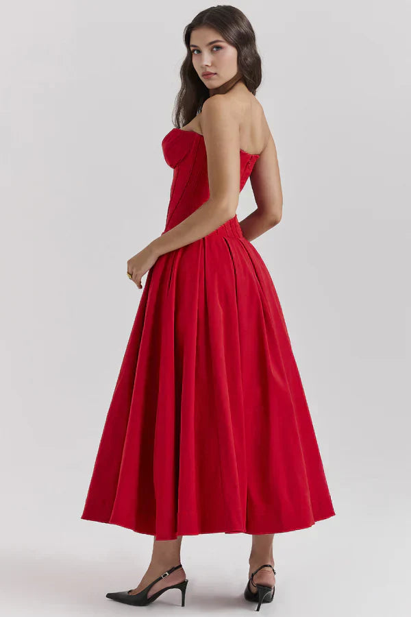 Damenkleid | Trägerlose Ausführung und mittlere Länge