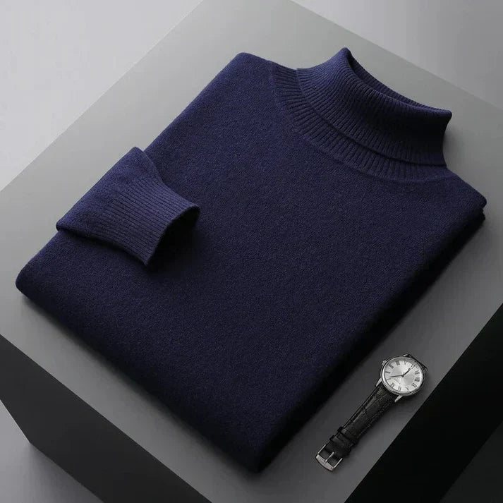 Pullover Herren | Rollkragen mit Strickstruktur