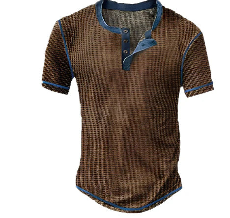 Herren Kurzarmshirt | Henley-Ausschnitt mit Knopfleiste