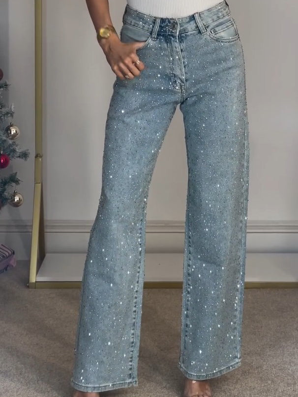 Damenjeans mit Glanzoptik | Gerade Form
