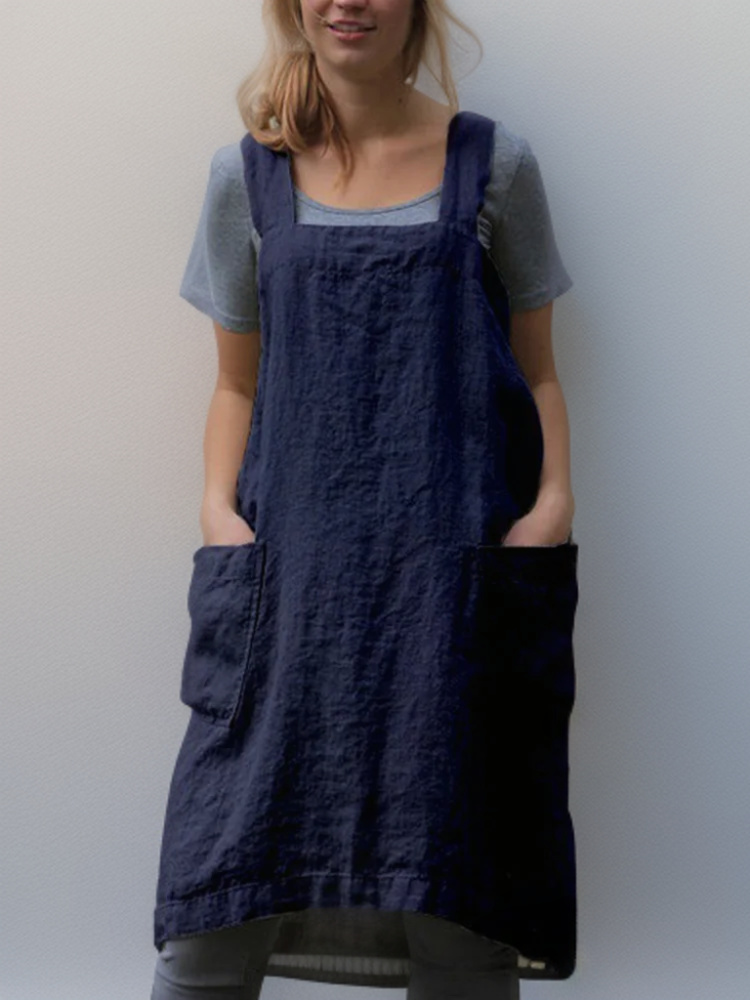 Damen Kleid | Schürzenform mit durchgehendem Taschenbereich