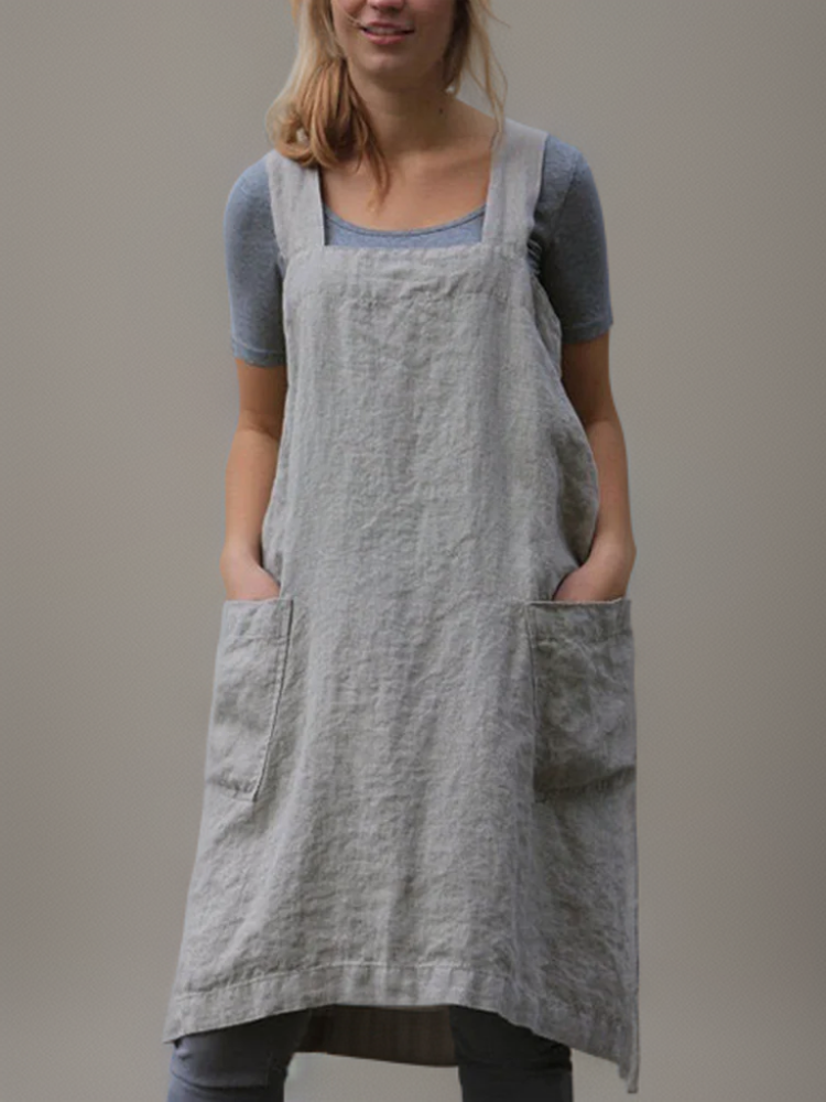 Damen Kleid | Schürzenform mit durchgehendem Taschenbereich