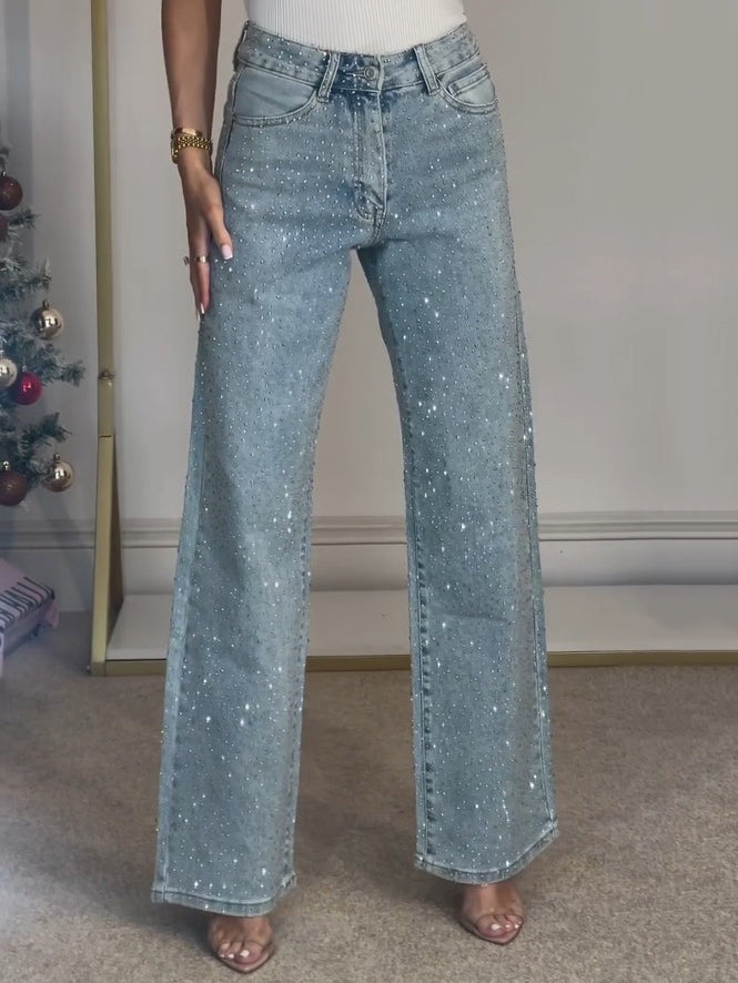 Damenjeans mit Glanzoptik | Gerade Form