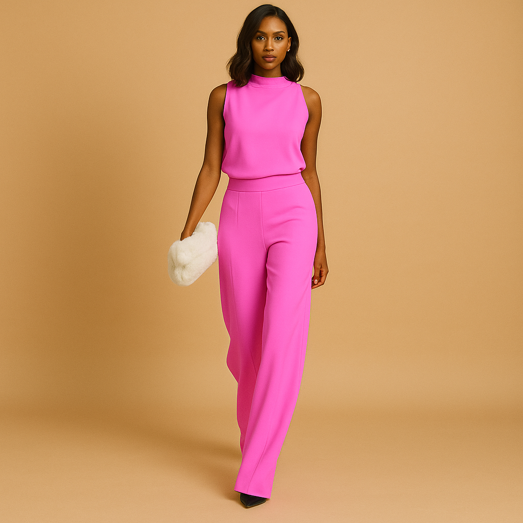 Jumpsuit Damen | ärmellose Ausführung mit hoher Taille und weitem Bein