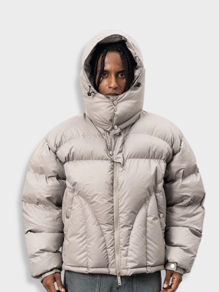 Herren-Parka mit Pufferstruktur | kapuzenkonstruktion