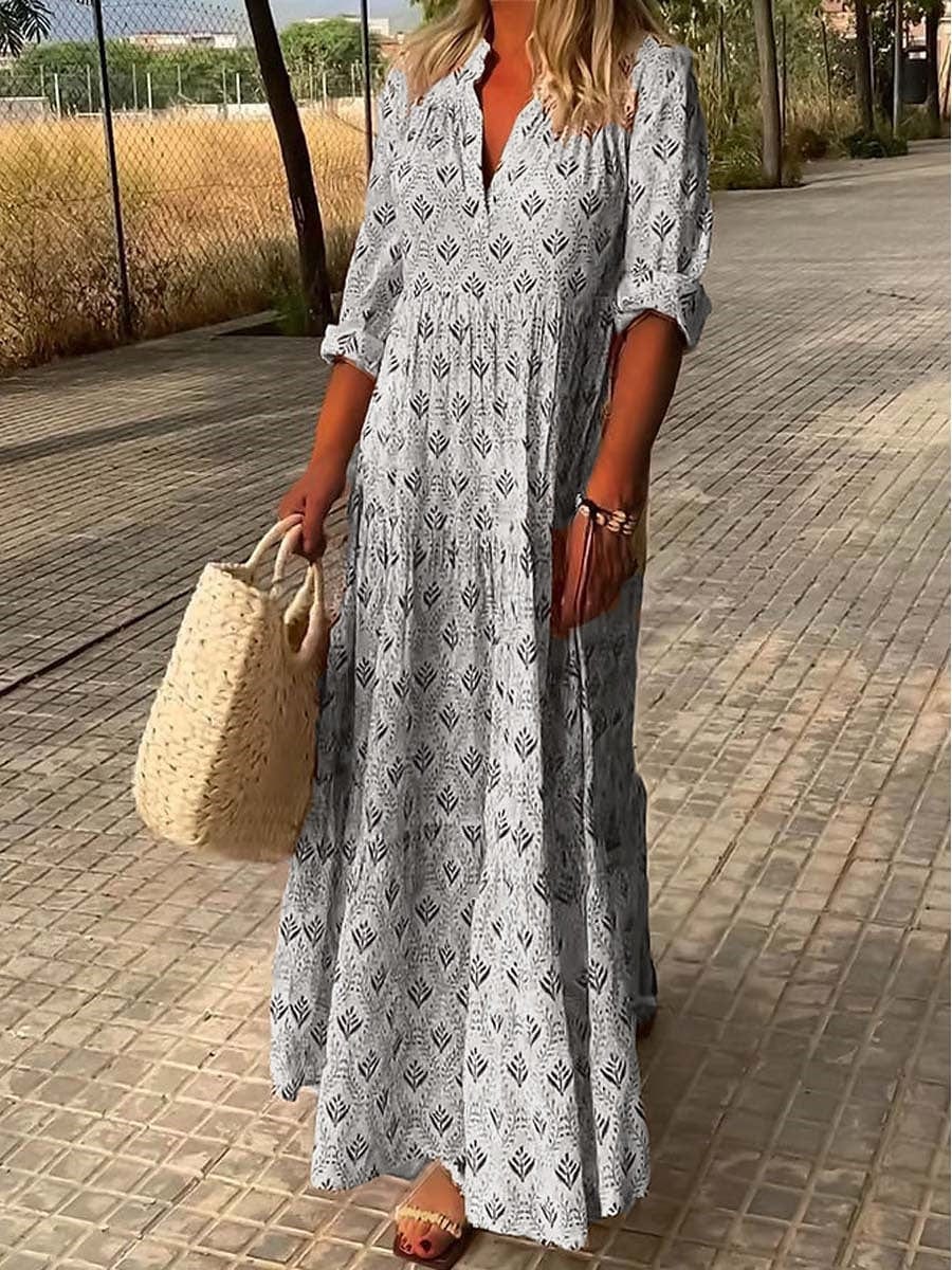 Damen Kleid | lange Maxi-Form mit gleichmäßigem Rockverlauf