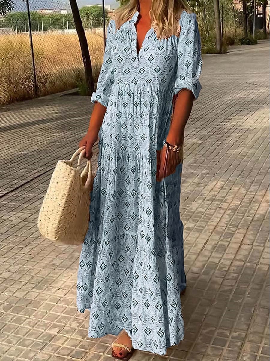 Damen Kleid | lange Maxi-Form mit gleichmäßigem Rockverlauf