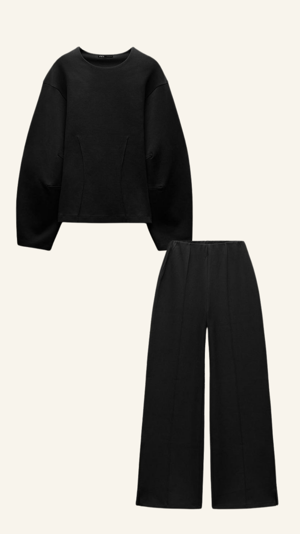 Damen Set | Oversized Top mit weitem Bein und klarer Form