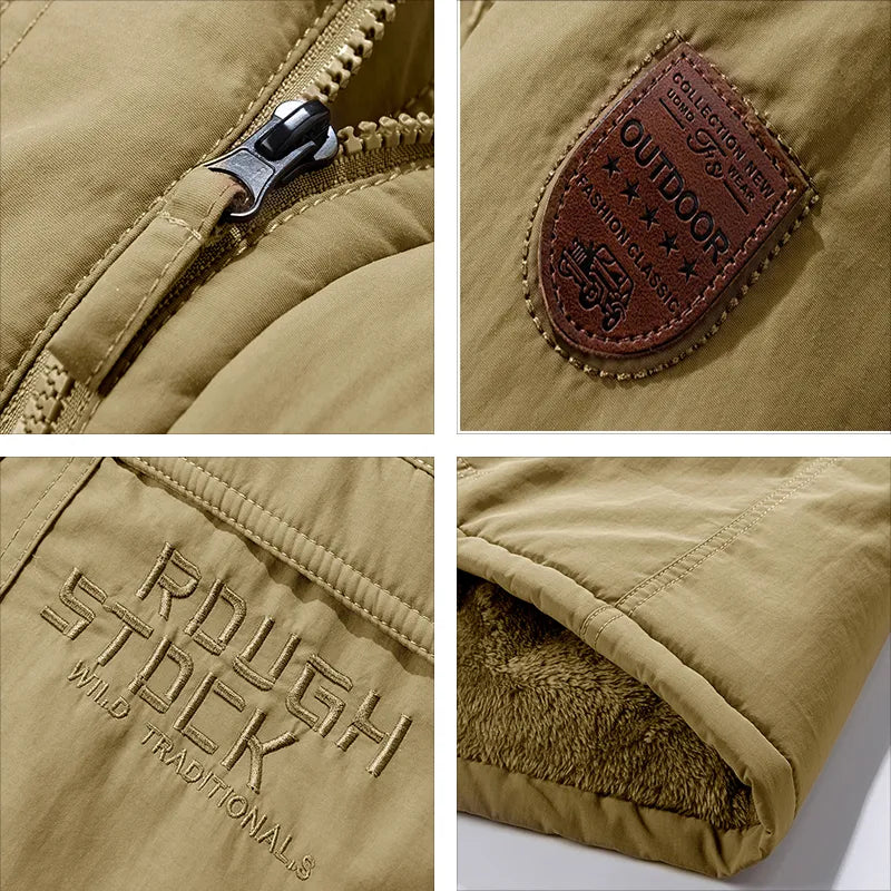 Herren Winterjacke | Abnehmbare Kapuzenform mit robuster Struktur