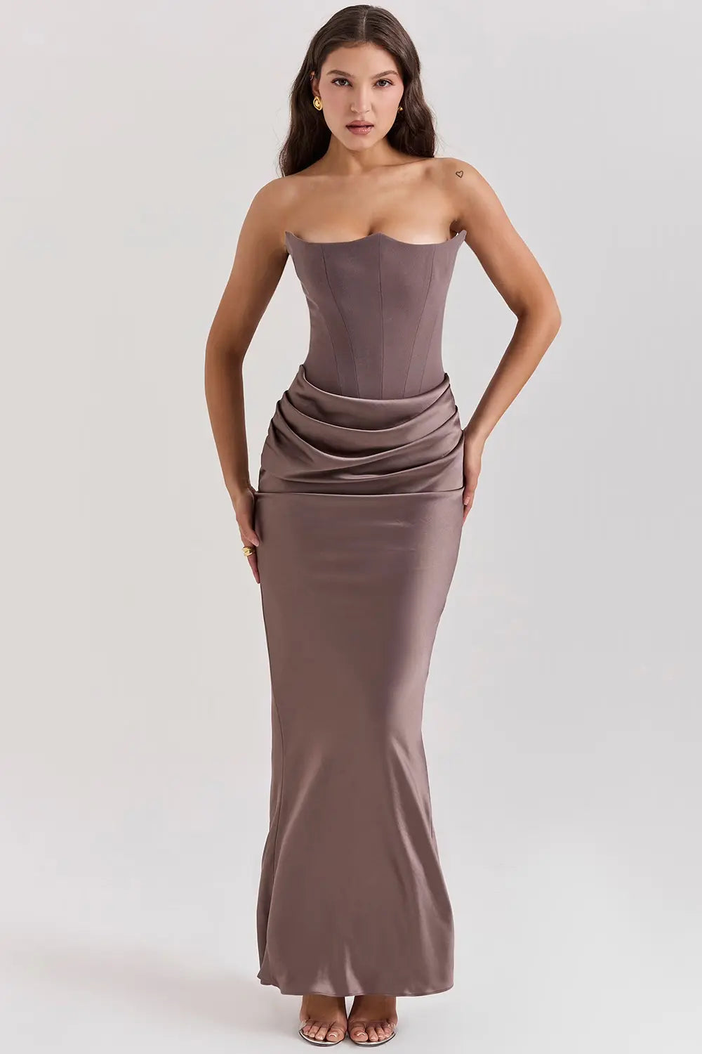 Damen Kleid | maxi Ausführung mit geradem Saum