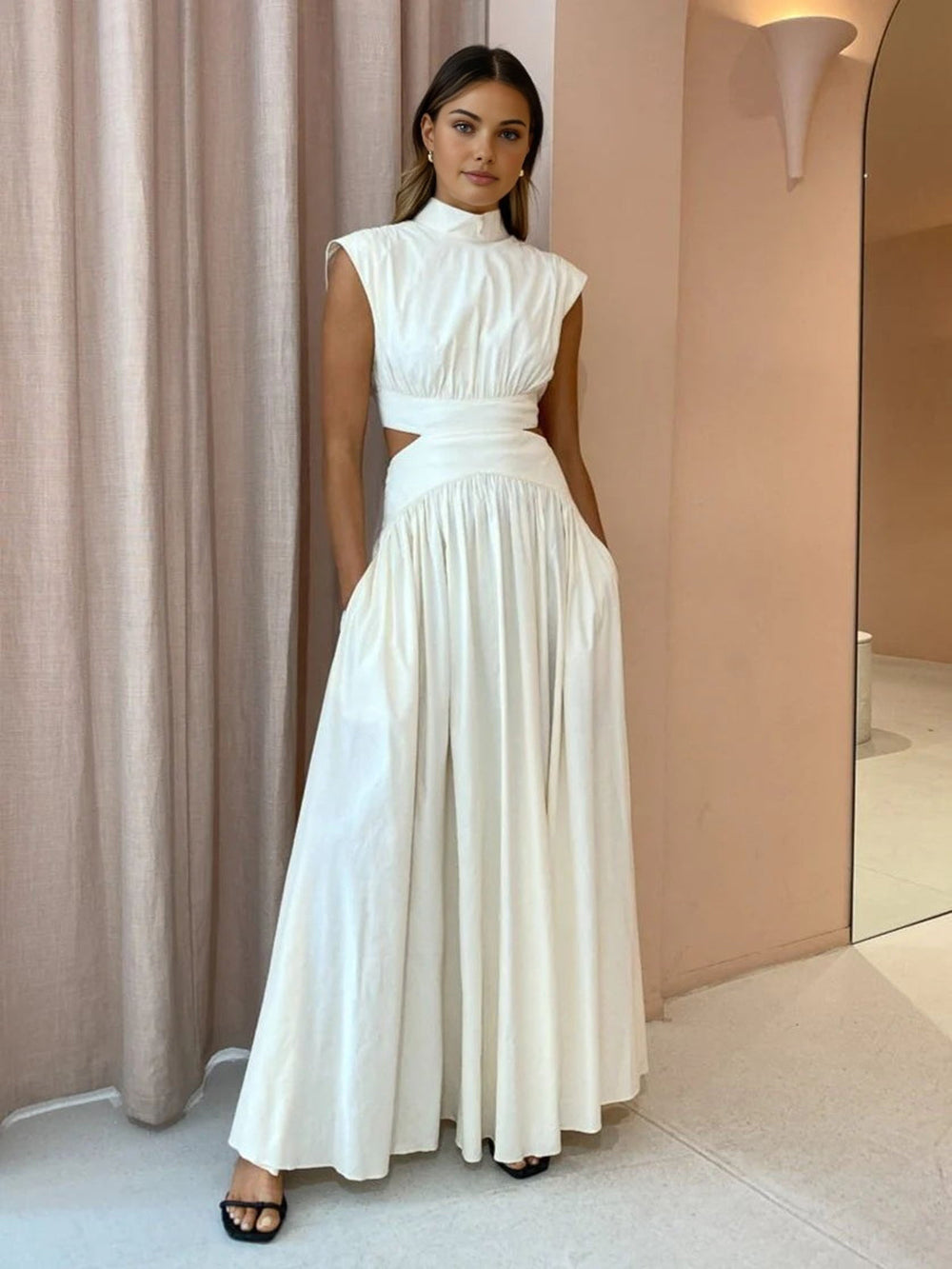 Damen Kleid | maxi Länge mit offenen Seitenpartien