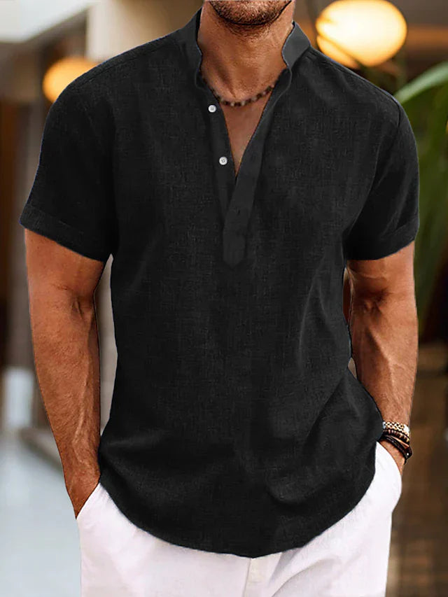 Herren Poloshirt | V-Ausschnitt mit gerader Grundform