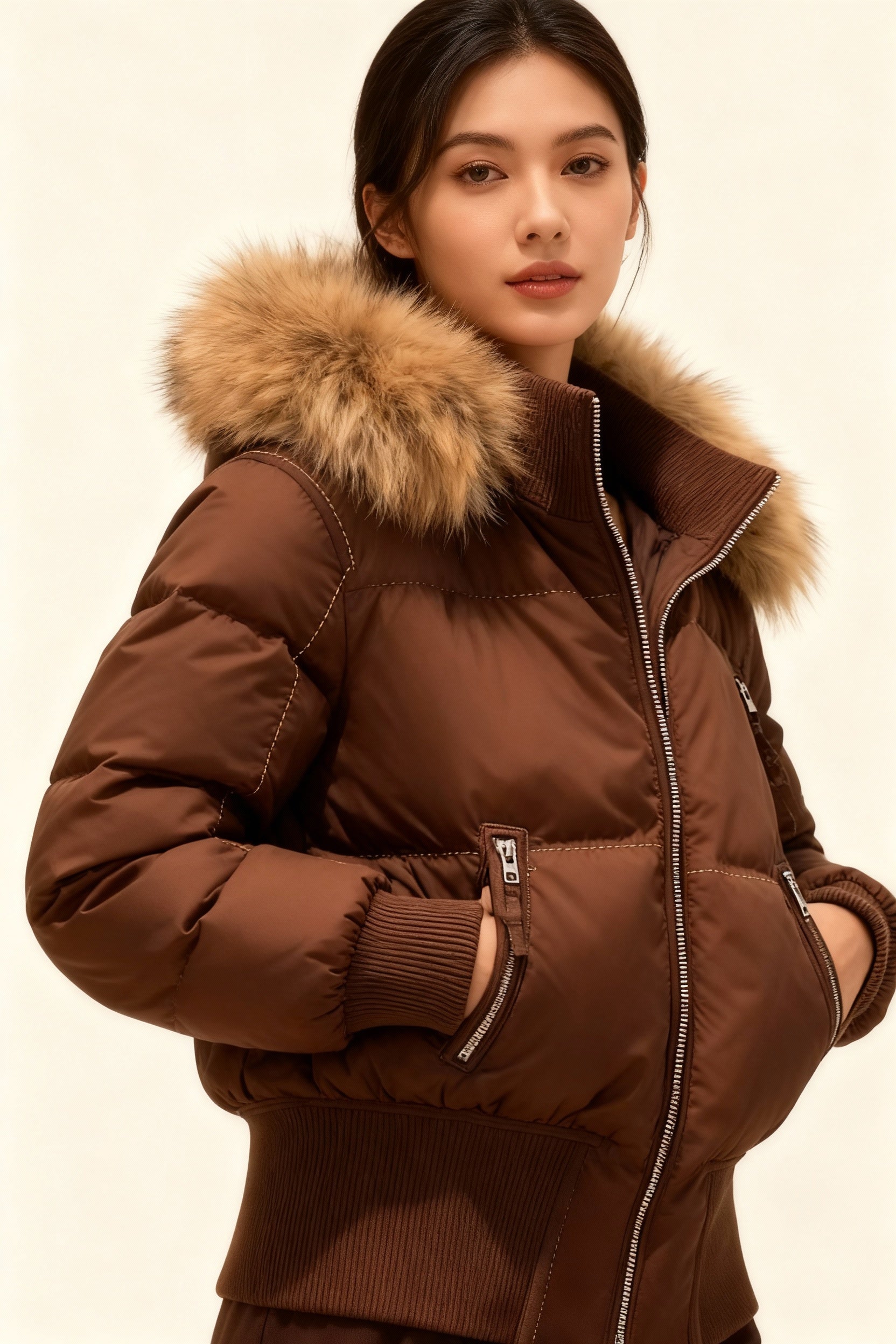 Damen Jacke | Abnehmbare Kapuze mit elastischen Bündchen